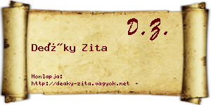 Deáky Zita névjegykártya