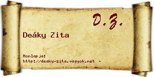 Deáky Zita névjegykártya