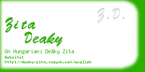 zita deaky business card